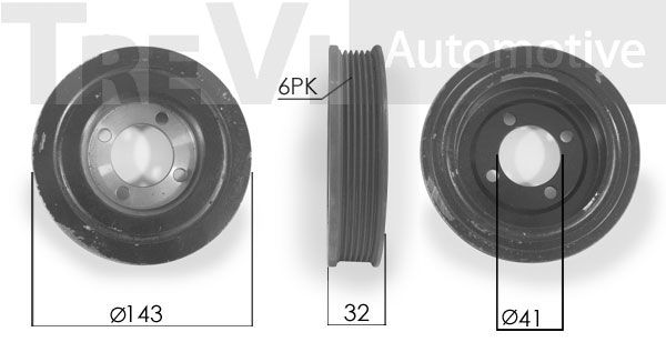 TREVI AUTOMOTIVE Piedziņas skriemelis, Kloķvārpsta PC1082